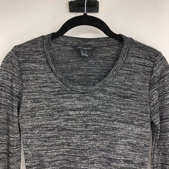 Revamped Dark Grey Heathered Long Sleeve Crew Neck Shirt size XS - Picture 5 of 15